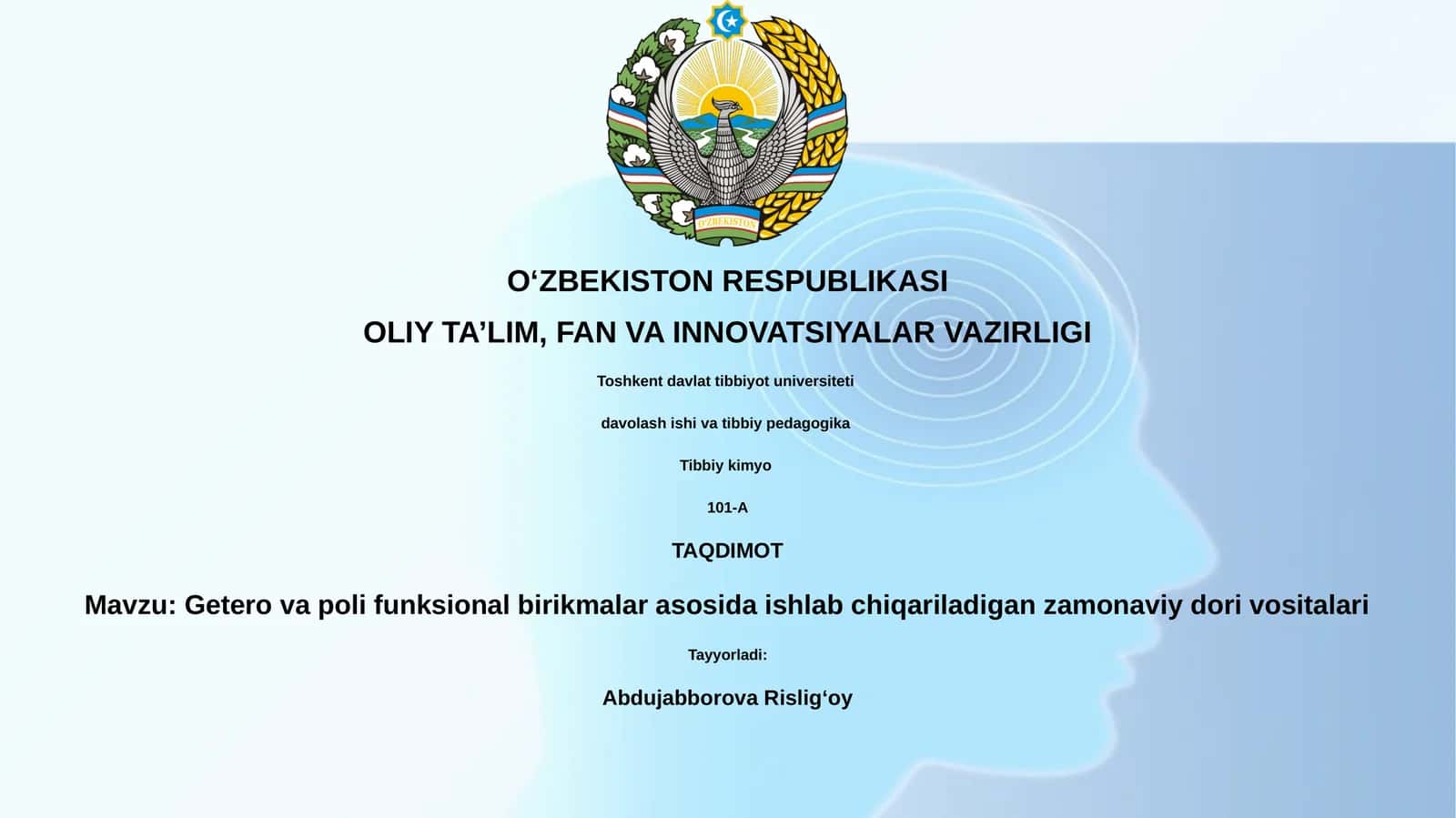 Getero va poli funksional birikmalar asosida ishlab chiqariladigan zamonaviy dori vositalari