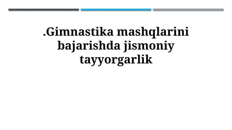 Gimnastikada jismoniy tayyorgarlik