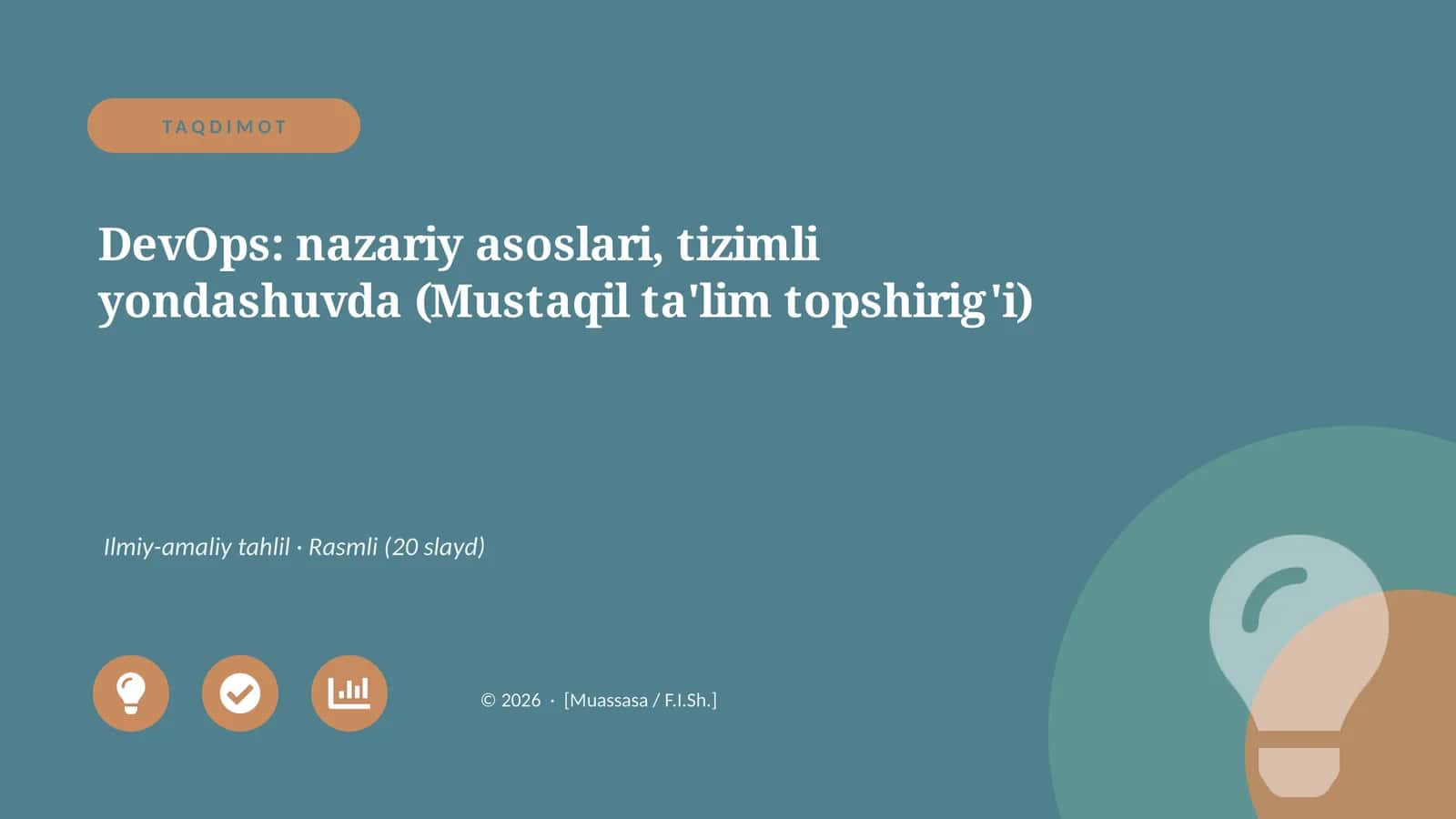 DevOps: nazariy asoslari, tizimli yondashuvda (Mustaqil ta'lim topshirig'i)