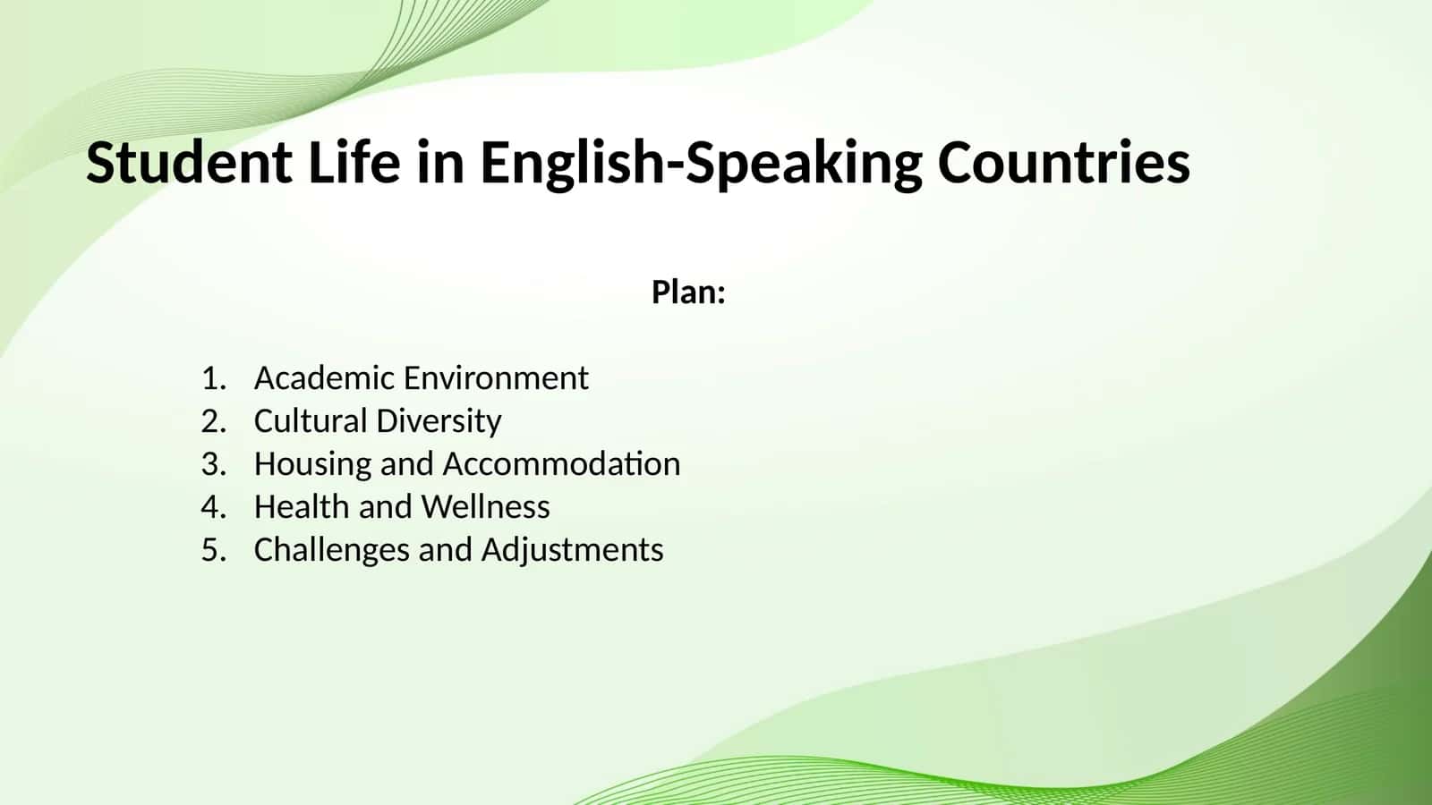 Student Life in English-Speaking Countries