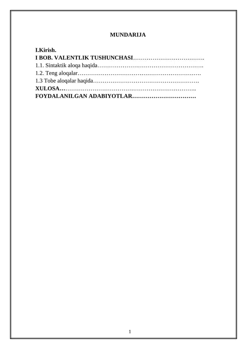 Valentlik Tushunchasi