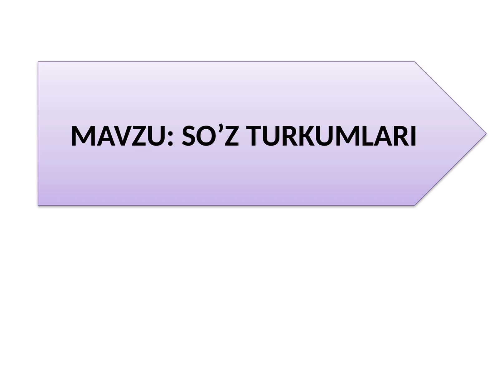 SO’Z TURKUMLARI