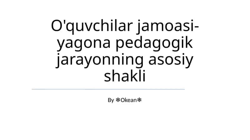 O'quvchilar Jamoasi