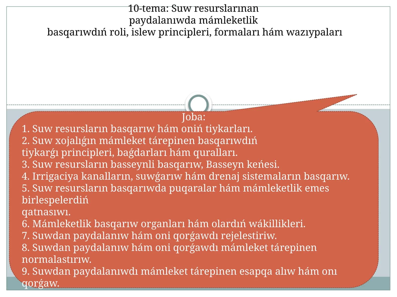 Suw Resurslarining Basqarilishi