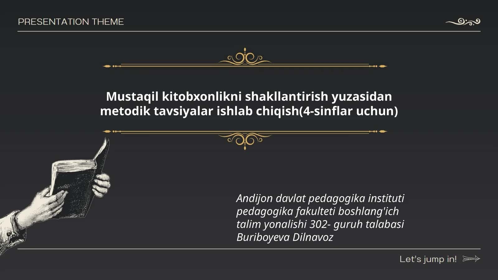 Mustaqil kitobxonlikni shakllantirish yuzasidan metodik tavsiyalar ishlab chiqish(4-sinflar uchun)