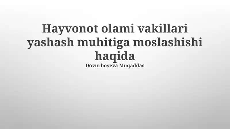 Muhit omillari va moslashuv