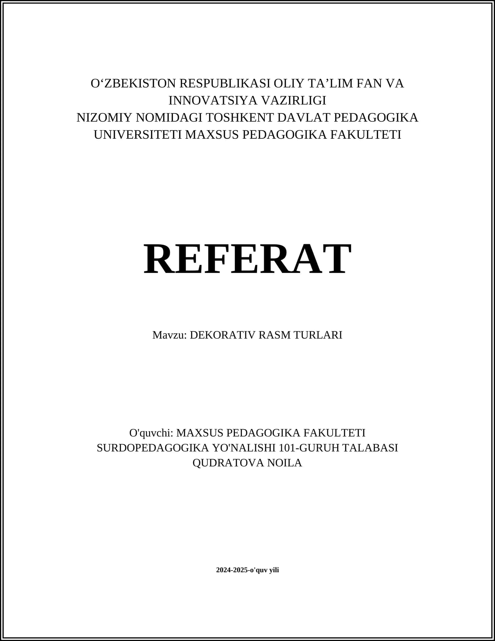 DEKORATIV RASM TURLARI