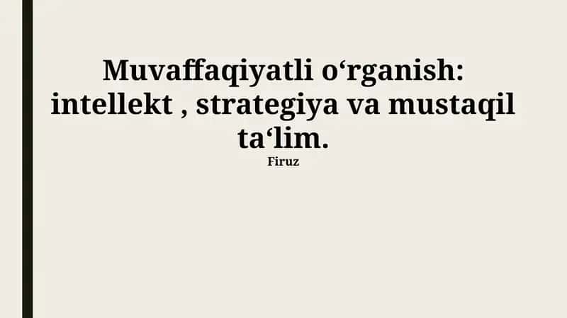 Samarali O'rganish Strategiyalari