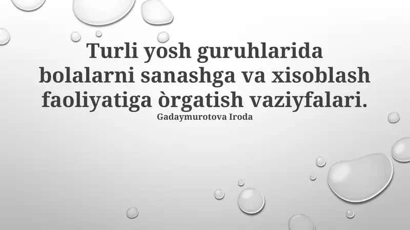 Turli yoshdagi bolalarni sanash va hisoblashga o'rgatish usullari