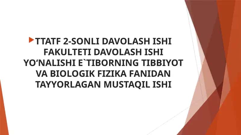 Magnit-rezonans tomografiyaning fizik asoslari.Pozitron-emission tomografiya