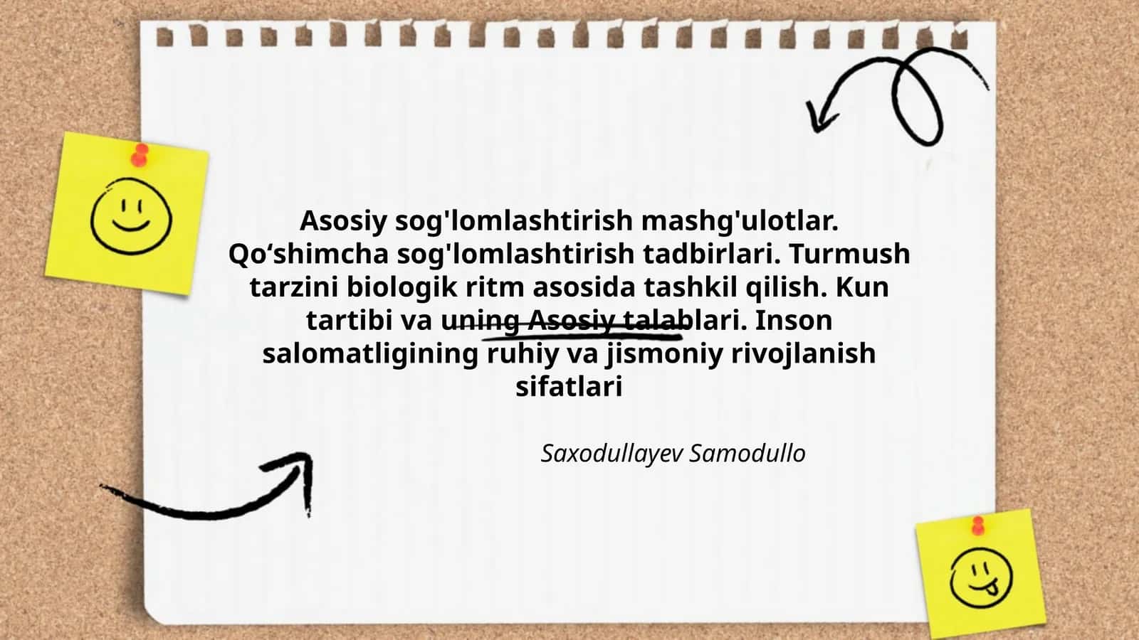Inson salomatligining ruhiy va jismoniy rivojlanish sifatlari