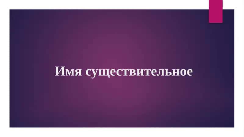 Имя существительное
