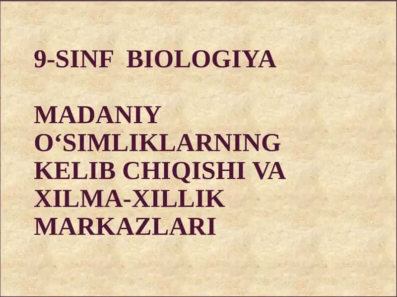 9-sinf Biologiya