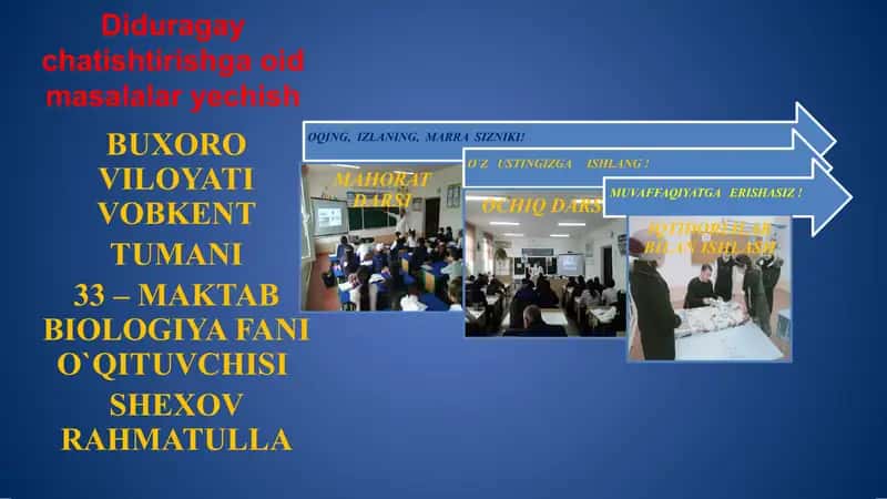 Biologiya fanida Diduragay chatishtirishga oid masalalar yechish