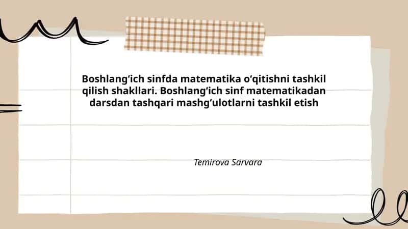 Matematika oʻqitishni tashkil qilish shakllari