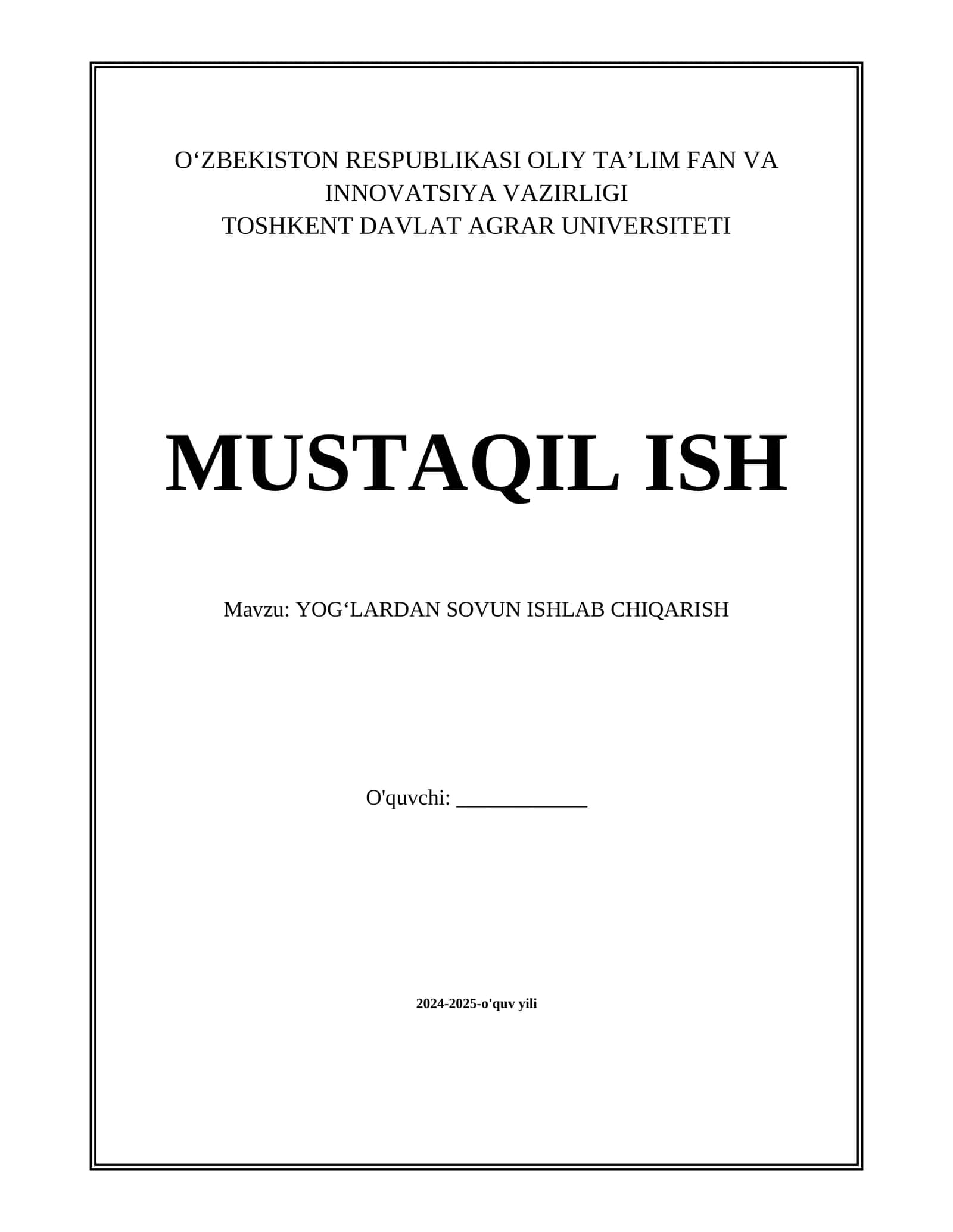 YOGʻLARDAN SOVUN ISHLAB CHIQARISH