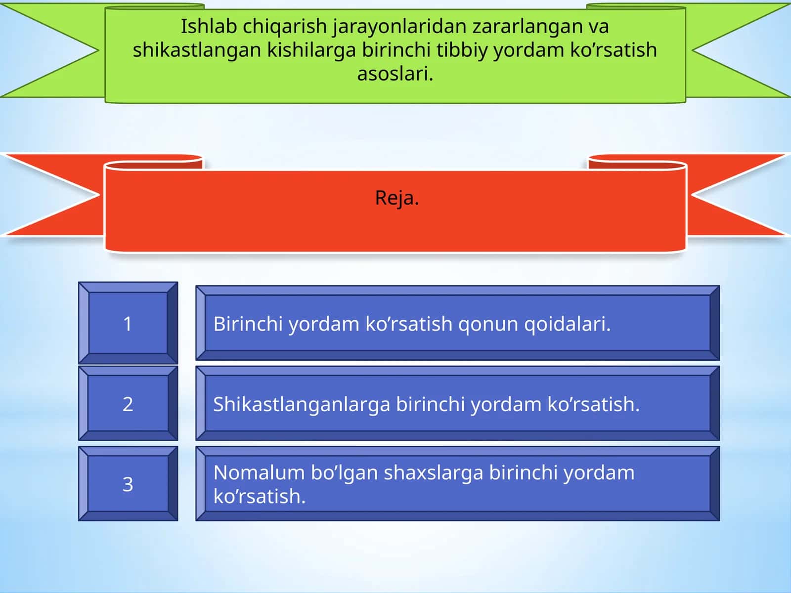 Birinchi yordam ko’rsatish asoslari