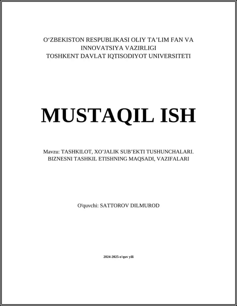 Tashkilot tushunchasi