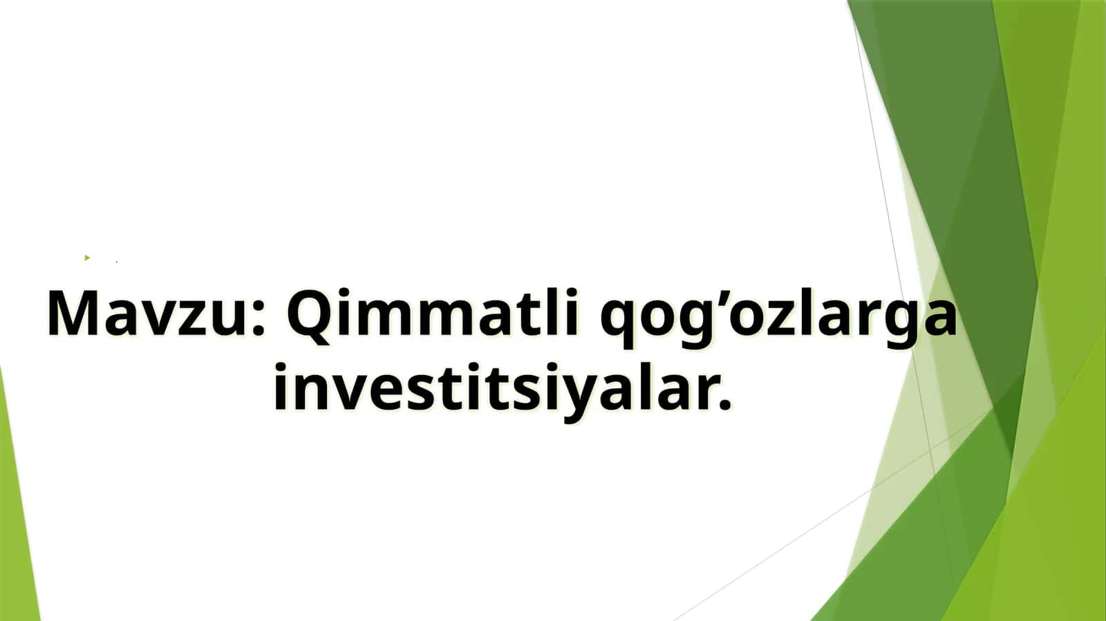 qimmatli qog'ozlar