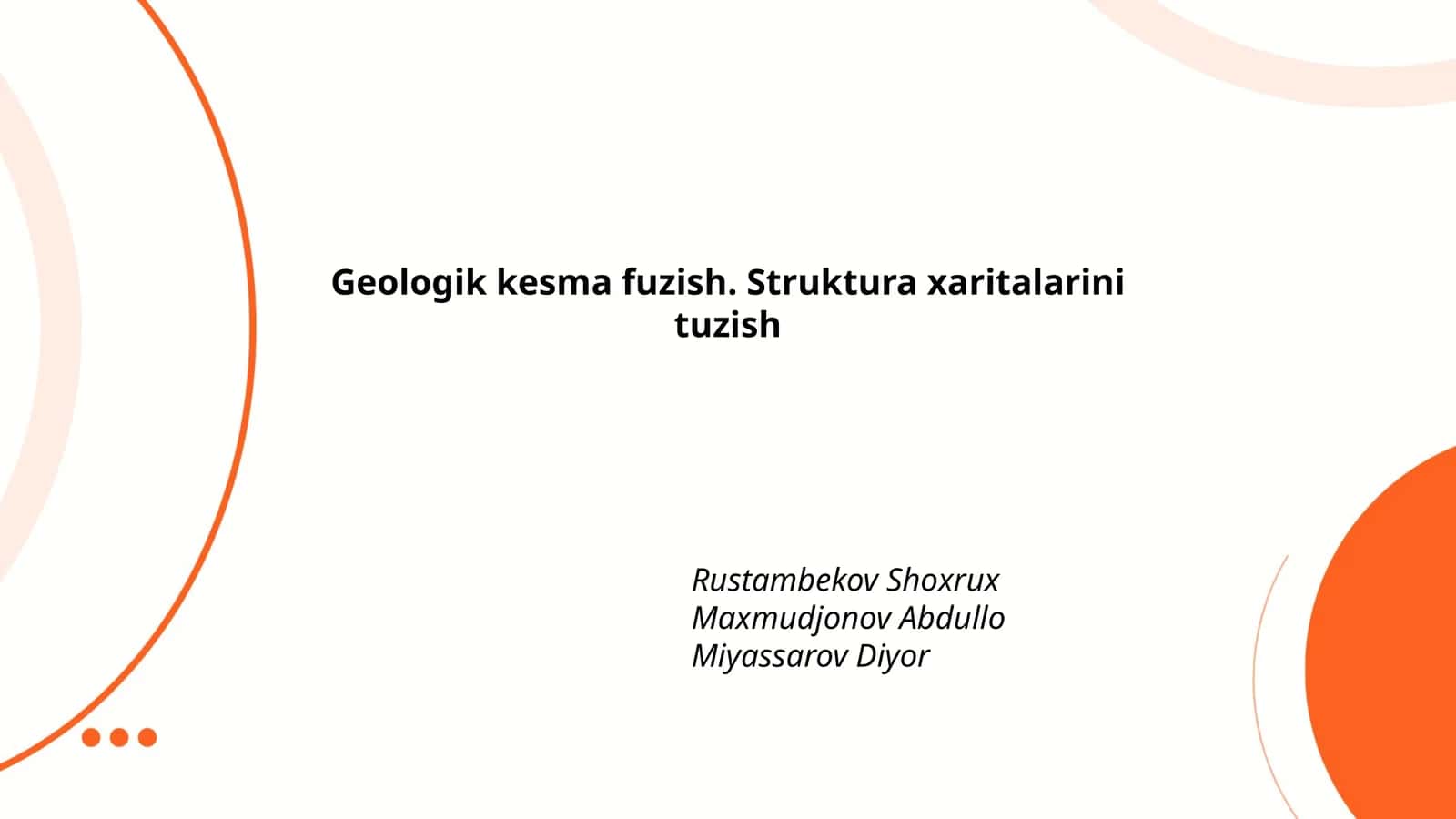 Geologik kesma fuzish. Struktura xaritalarini tuzish