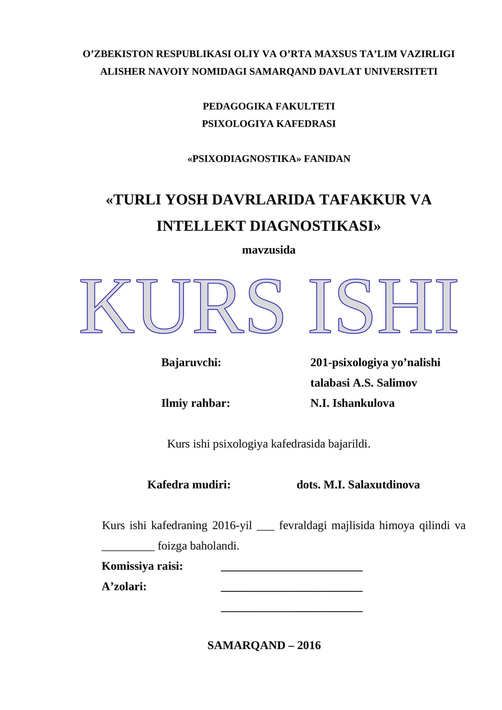 TURLI YOSH DAVRLARIDA TAFAKKUR VA INTELLEKT DIAGNOSTIKASI