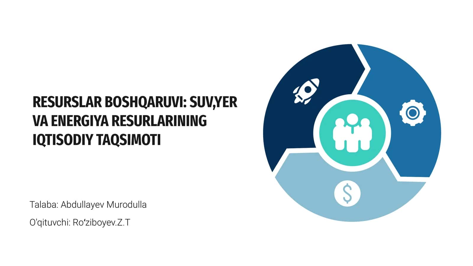 Resurslar Boshqaruv: Suv, Yer va Energiya Resurslarining Iqtisodiy Taqsimoti
