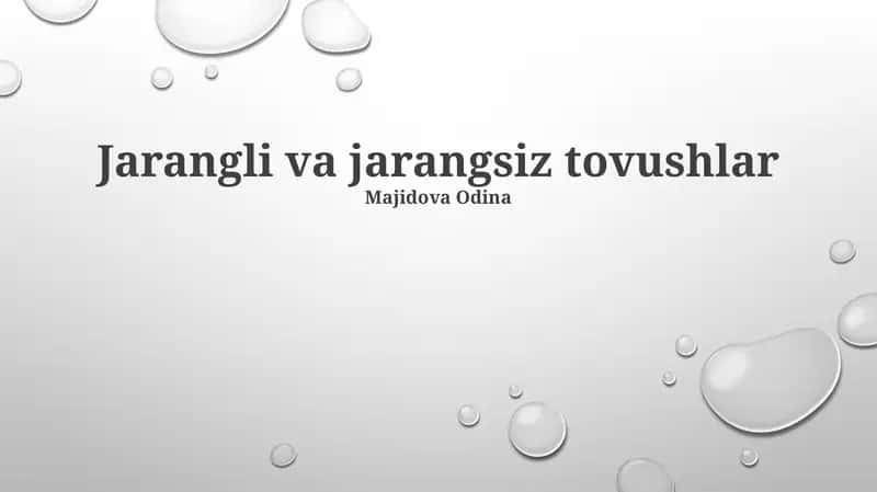 Jarangli va jarangsiz tovushlar