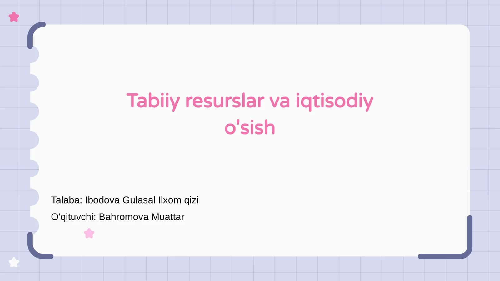 Tabiiy resurslar va iqtisodiy o'sish