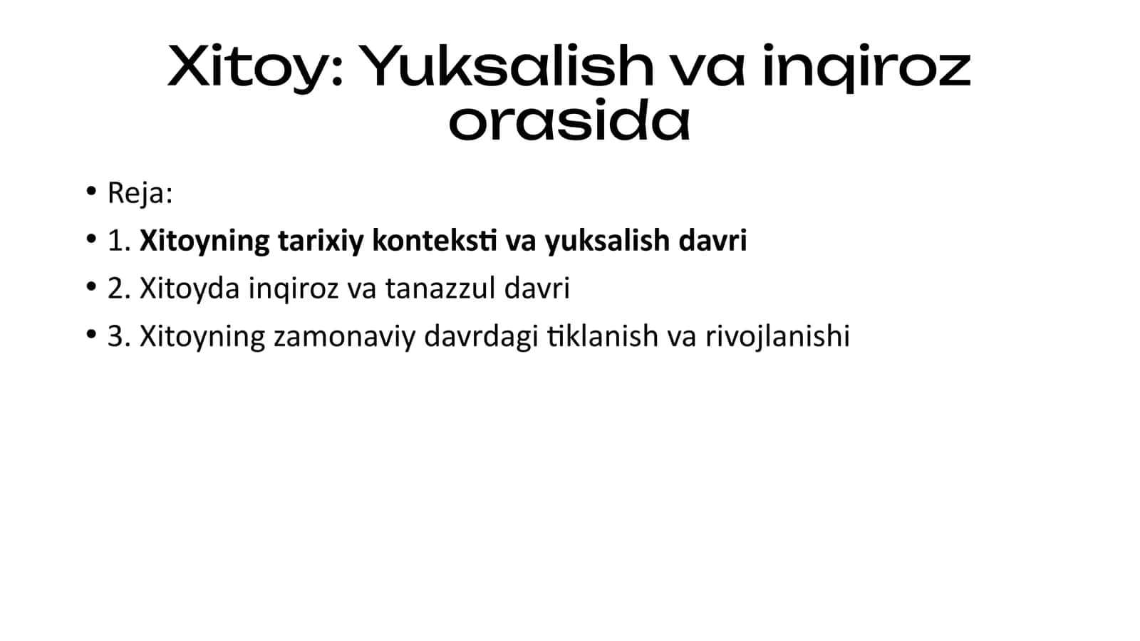 Xitoy: Yuksalish va inqiroz orasida