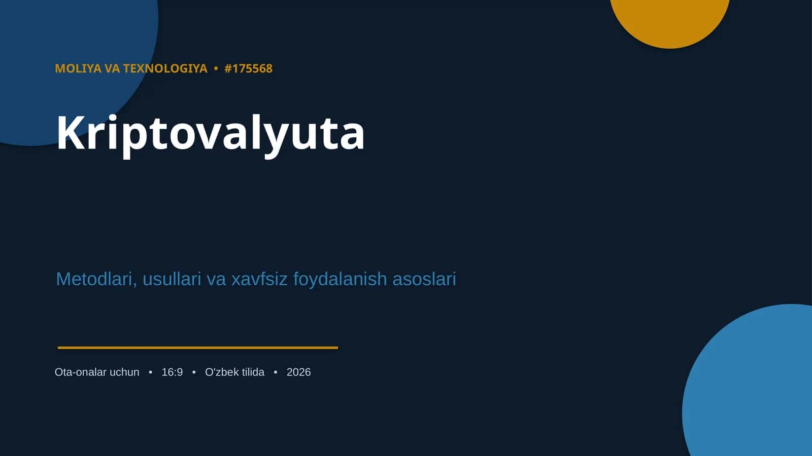 Kriptovalyuta Metodlari, Usullari va Xavfsiz Foydalanish Asoslari