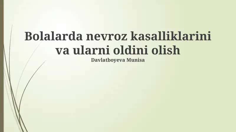 Davolash va Rejalashtirish