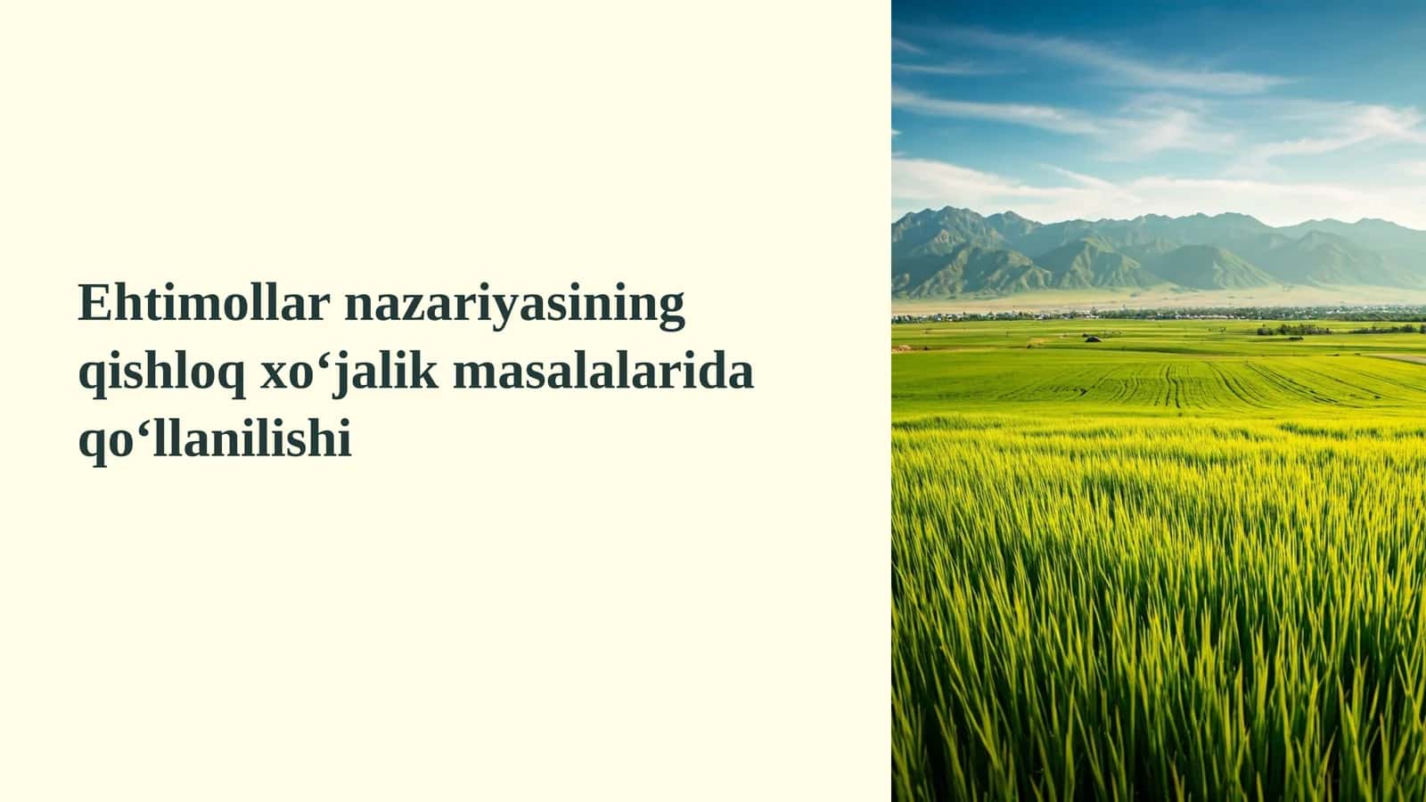 Ehtimollar nazariyasi