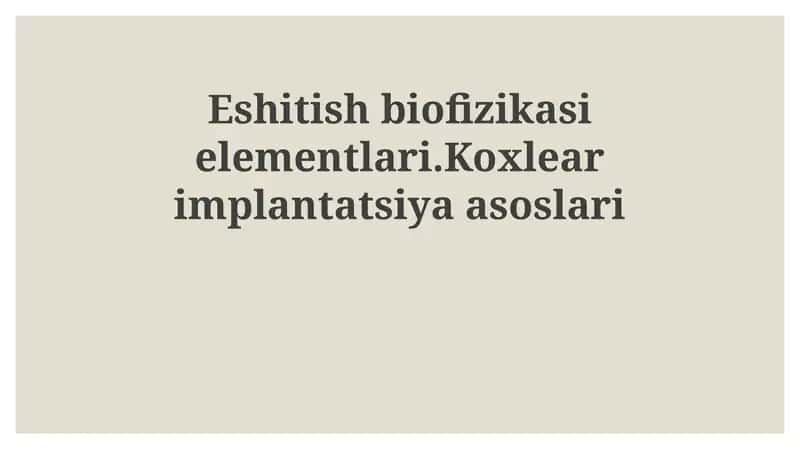 Eshitish biofizikasielementlari