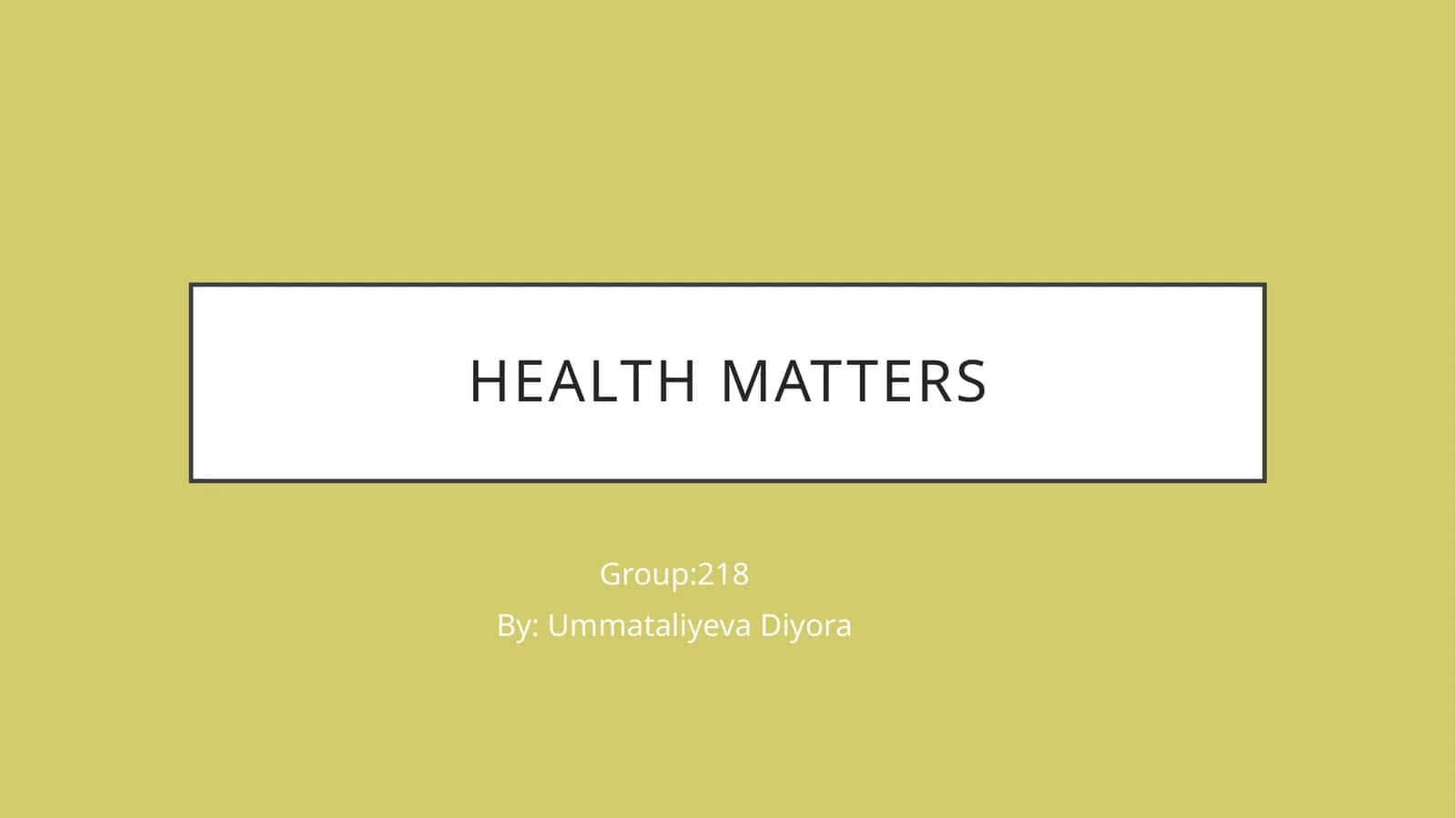 Health Talks