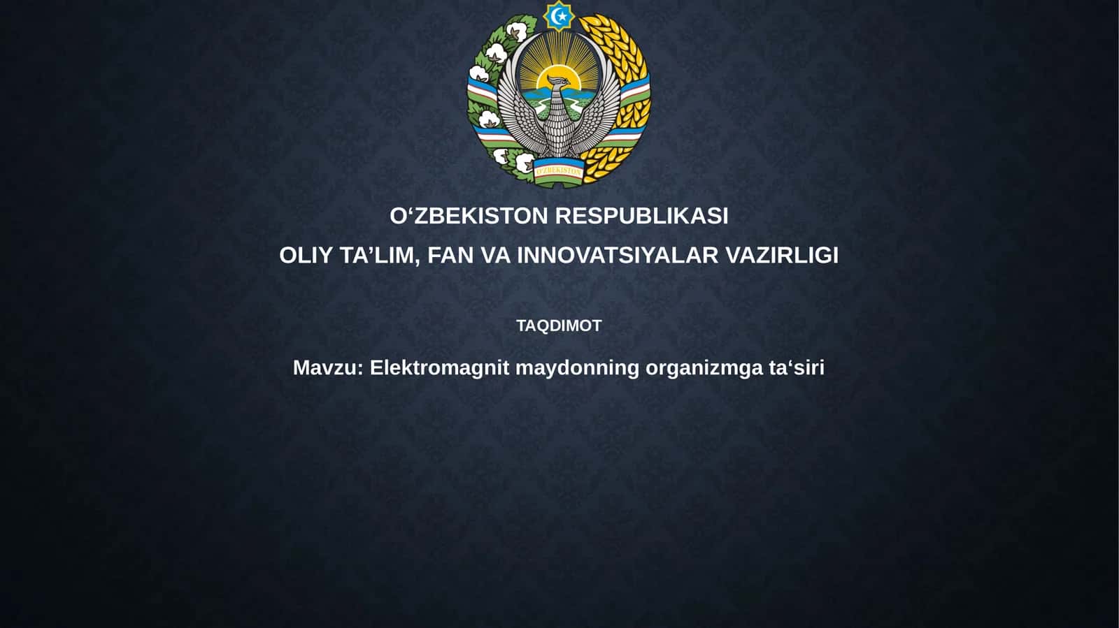 Elektromagnit maydonning organizmga ta'siri