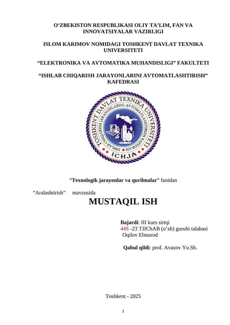 Aralashtirish jarayonlari