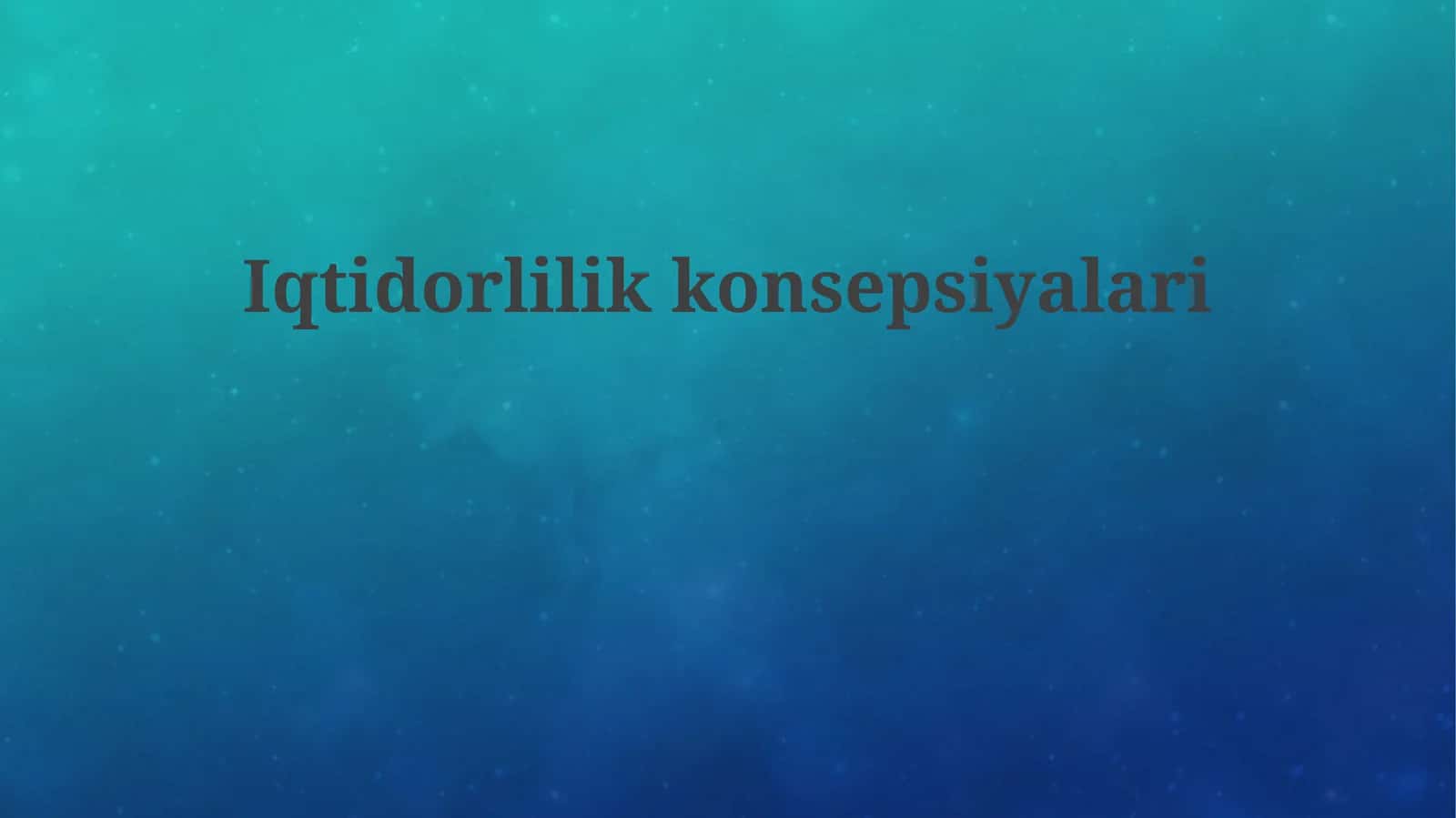 Iqtidorlilik konsepsiyalari