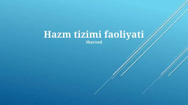 Hazm tizimi faoliyati