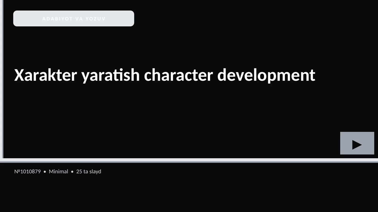 Xarakter yaratish character development