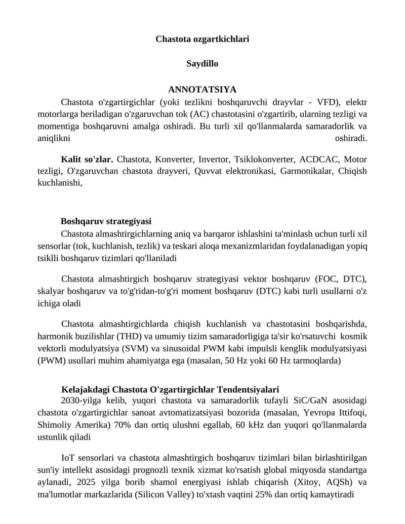 Chastota ozgartkichlari