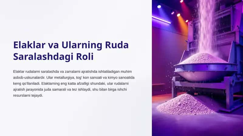 Elaklar va Ularning Ruda Saralashdagi Roli