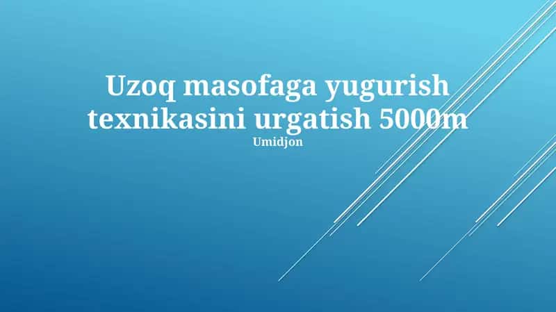 Uzoq masofaga yugurish texnikasi