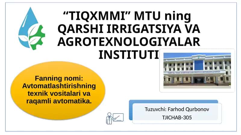 Avtomatlashtirishning texnik vositalari