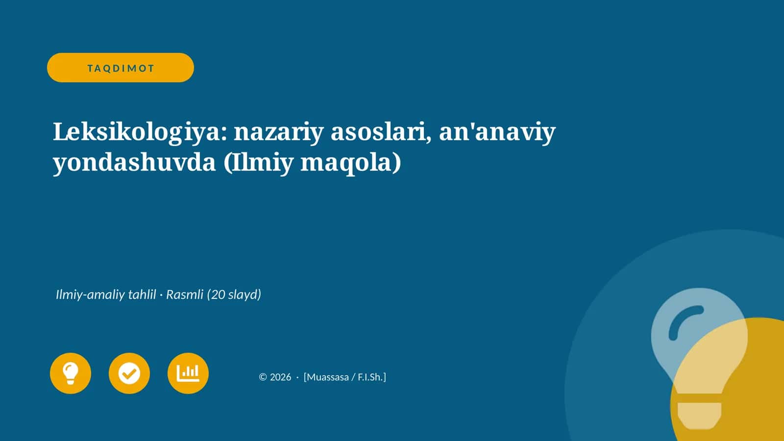 Leksikologiya: nazariy asoslari, an'anaviy yondashuvda (Ilmiy maqola)