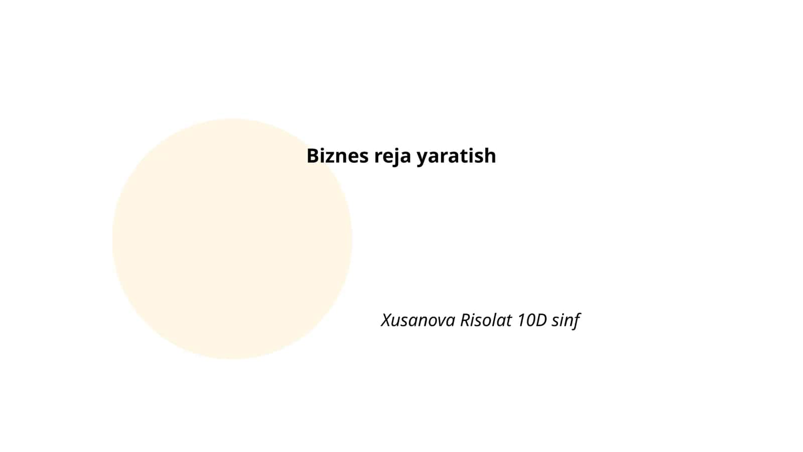 Biznes reja yaratish