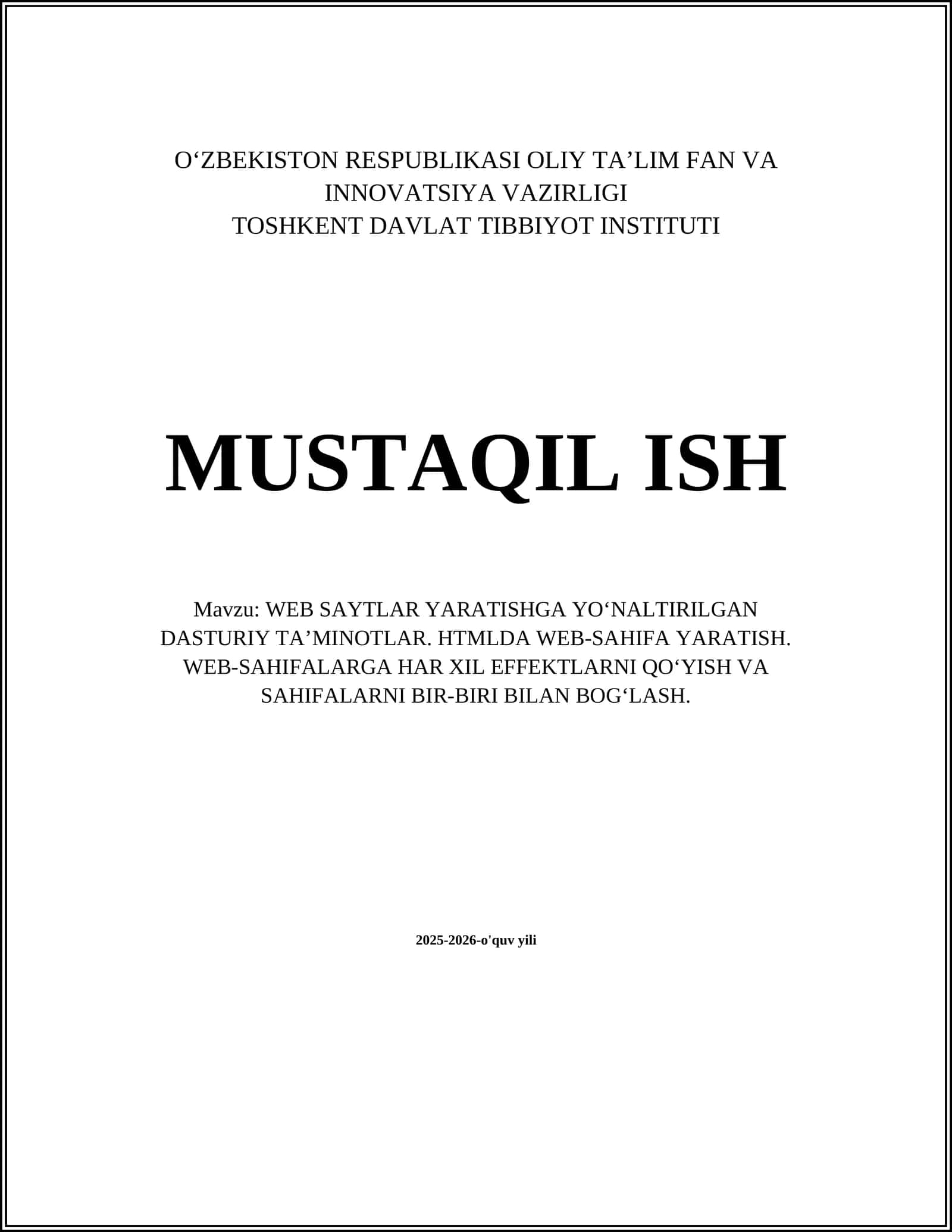 WEB SAYTLAR YARATISHGA YO‘NALTIRILGAN DASTURIY TA’MINOTLAR