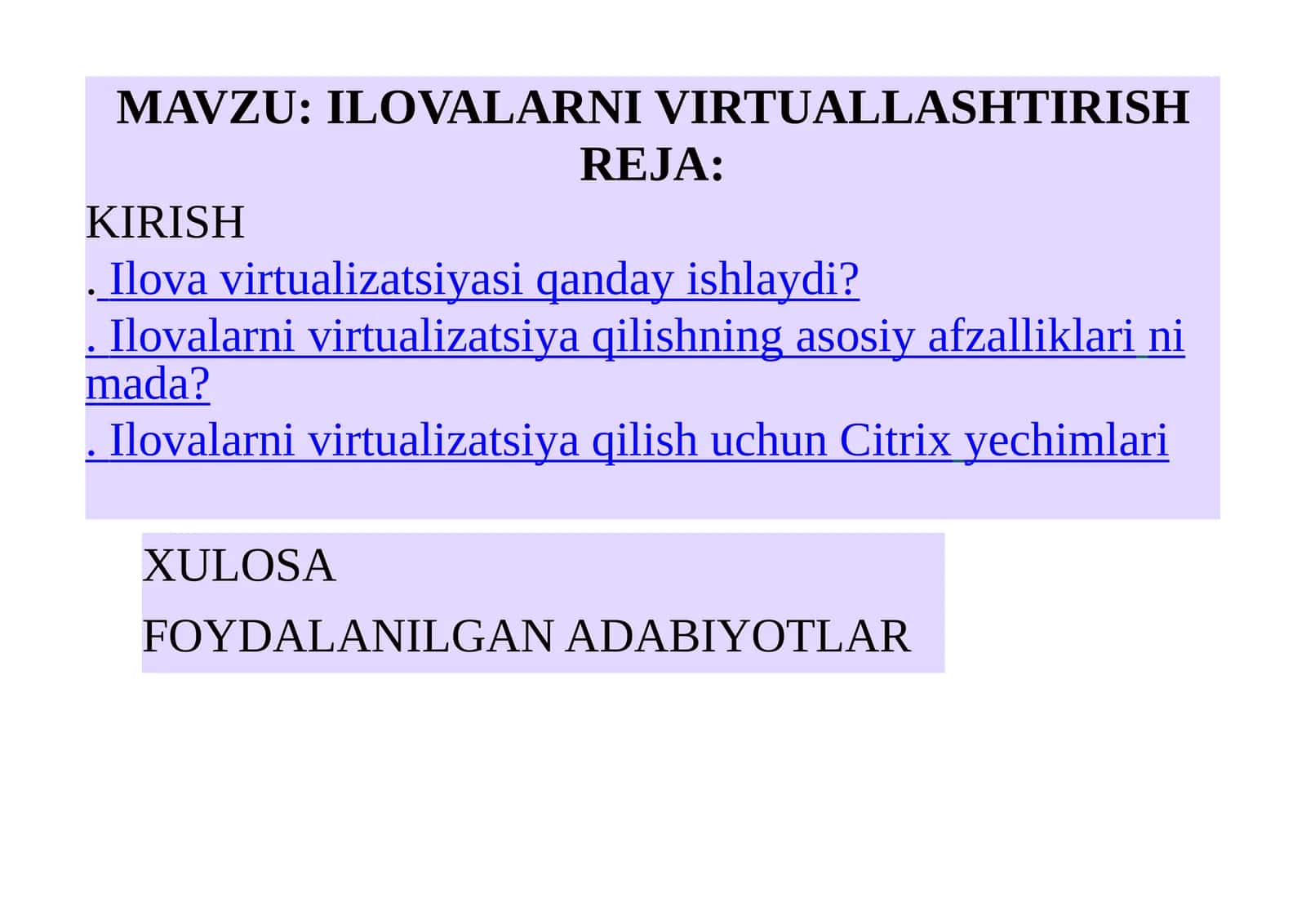 ILOVARNI VIRTUALLASHTIRISH