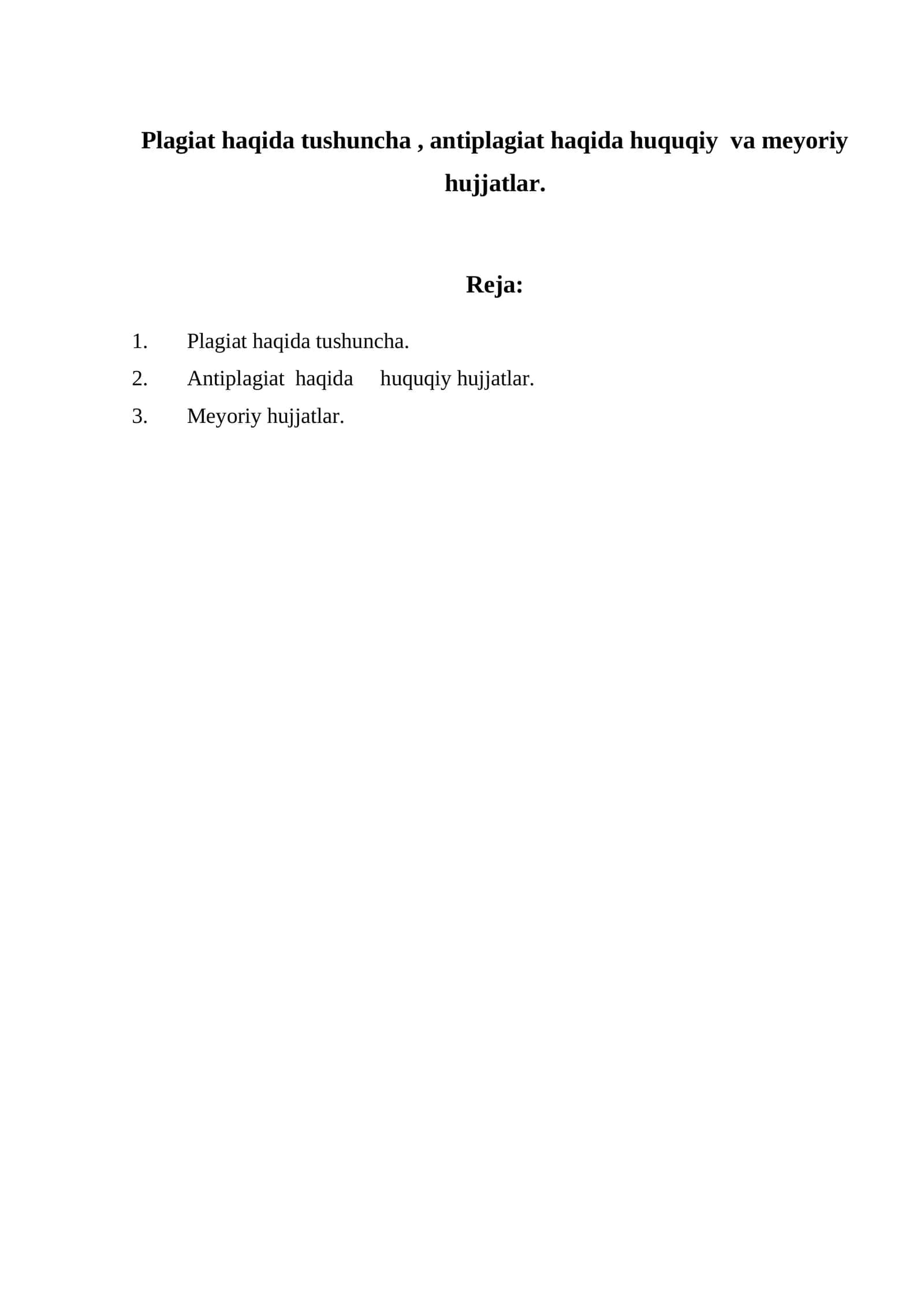 Plagiat va antiplagiat haqida tushuncha