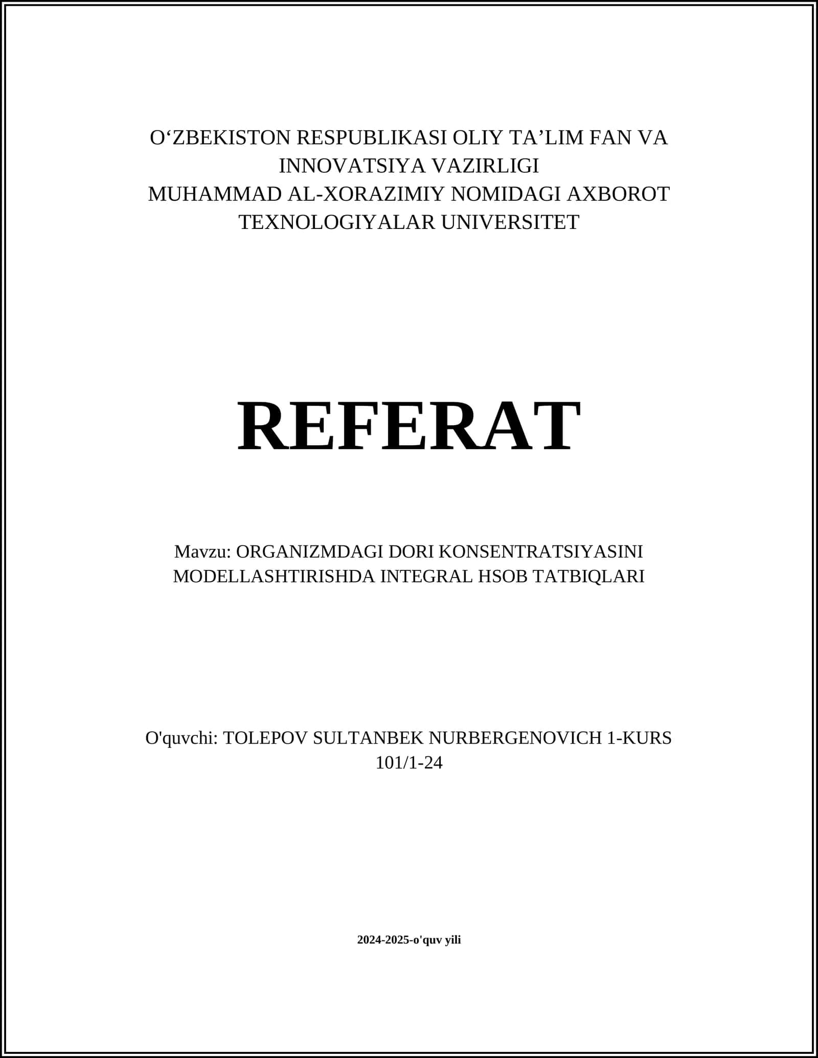 Konsentratsiya va uning Biologik Tizimlardagi Roli