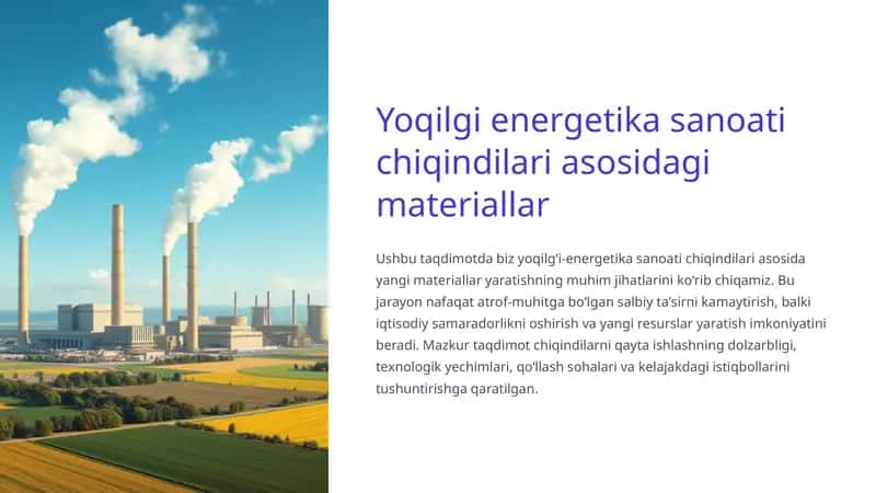 Yoqilgi energetika sanoati chiqindilari asosidagi materiallar